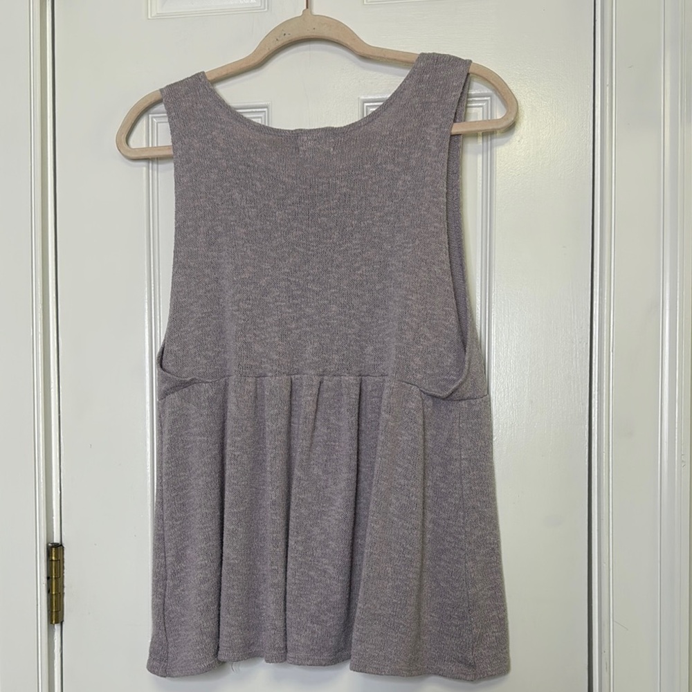 Anthropologie Gray Sleeveless Peplum Tank Top - Picture 5 of 7